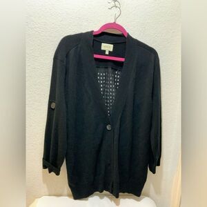 KOCH Black Window Pane oversized Top Size XS wool & cashmere